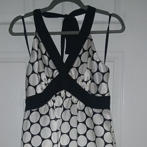 Tiana B. Black and White Polka Dot Halter Dress